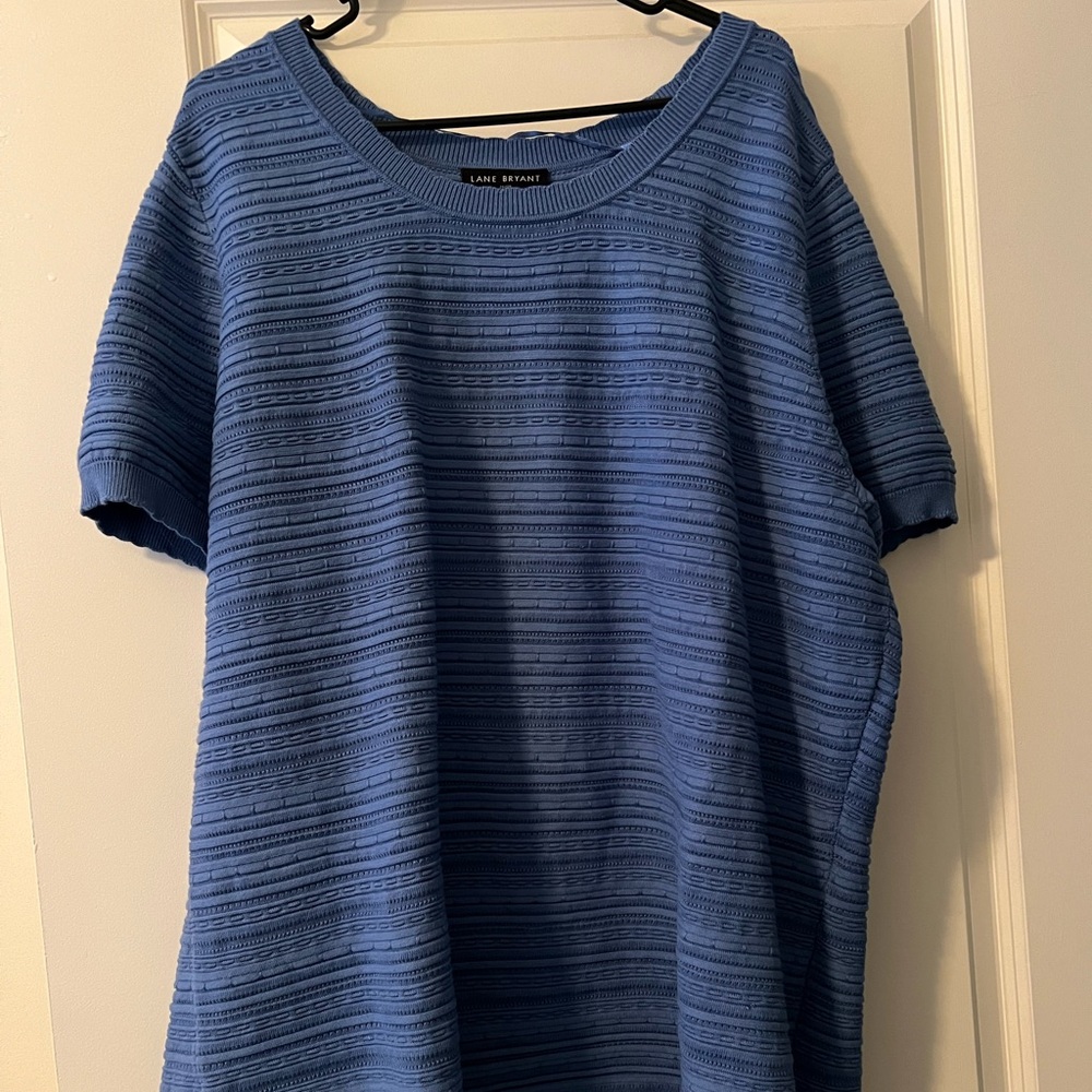 Blue Short Sleeve Sweater